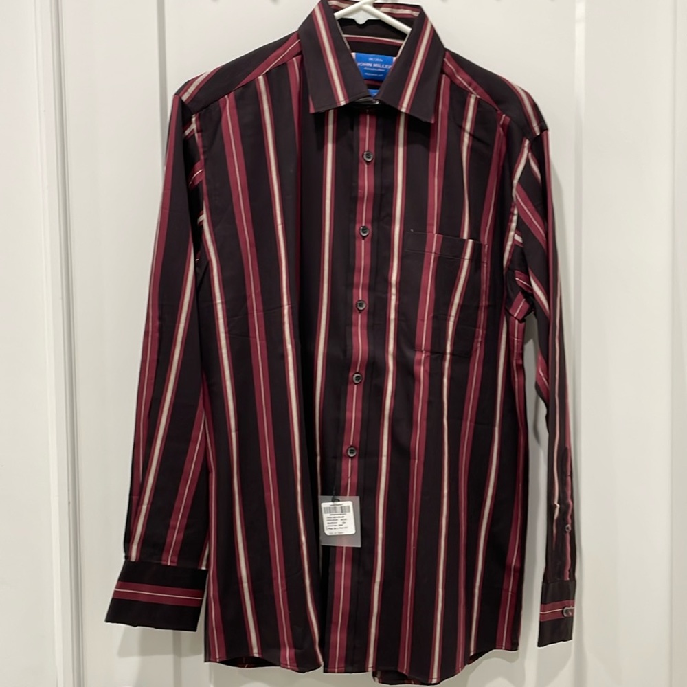 John Miller cotton full sleeve striped shirt size 39/15 1/4 NWT